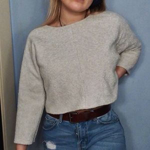 Forever 21 Thick Cropped Cream Sweater Size M